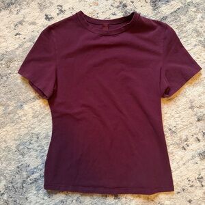 SKIMS Cotton Jersey Tee Shirt Deep Berry